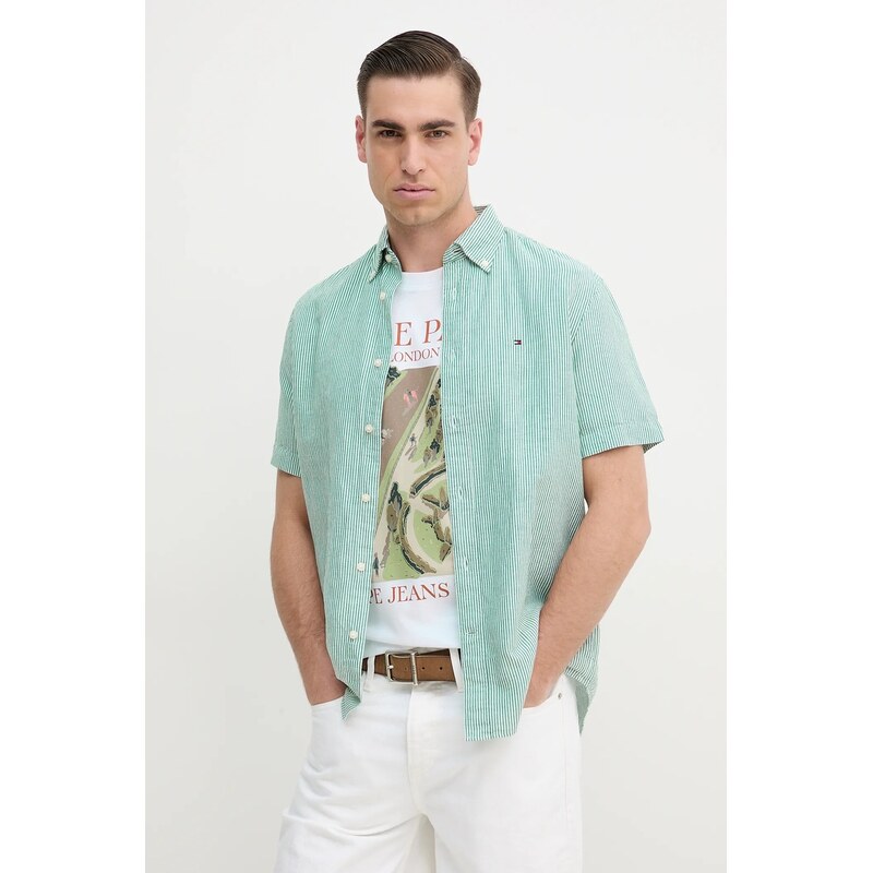 Košeľa s prímesou ľanu Tommy Hilfiger 63136344