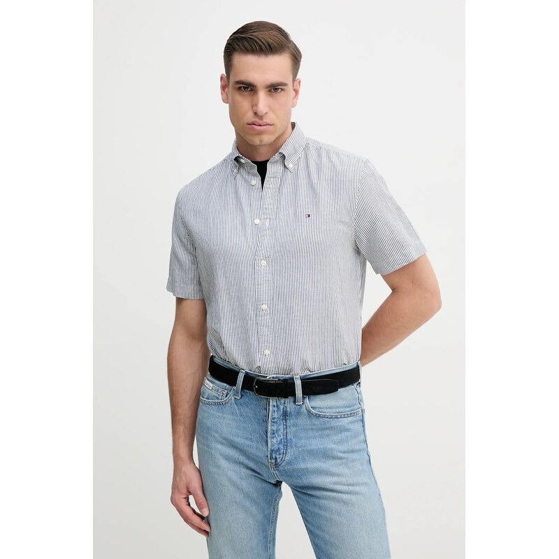Košeľa s prímesou ľanu Tommy Hilfiger 66653735