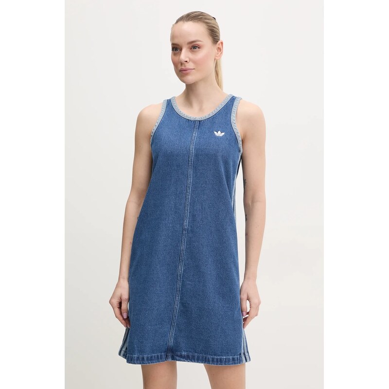 Rifľové šaty adidas Originals DENIM 3S DRESS 63136403