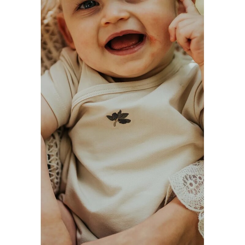 Bavlnené body pre bábätká Donsje Cadey Bodysuit Olive 63201333