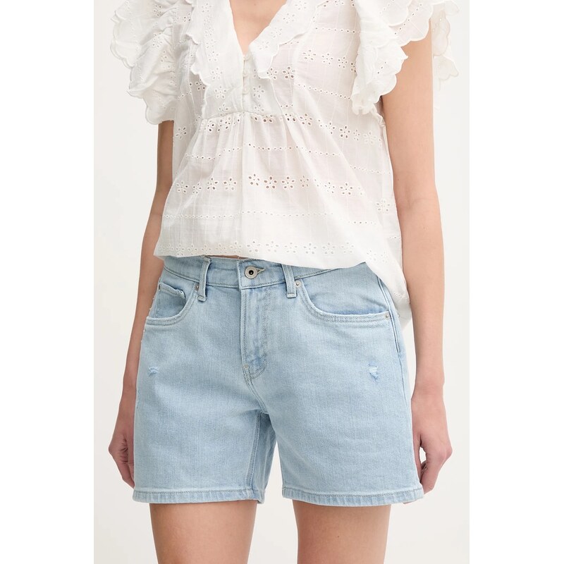 Rifľové krátke nohavice Pepe Jeans REGULAR SHORT HW MABLE 63300790