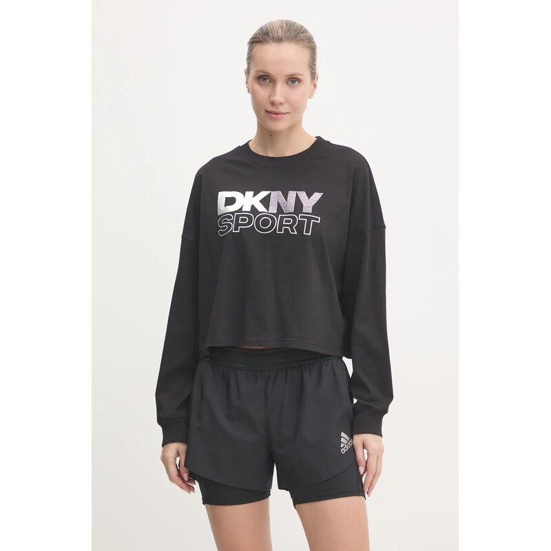 Bavlnené tričko s dlhým rukávom Dkny 66512220