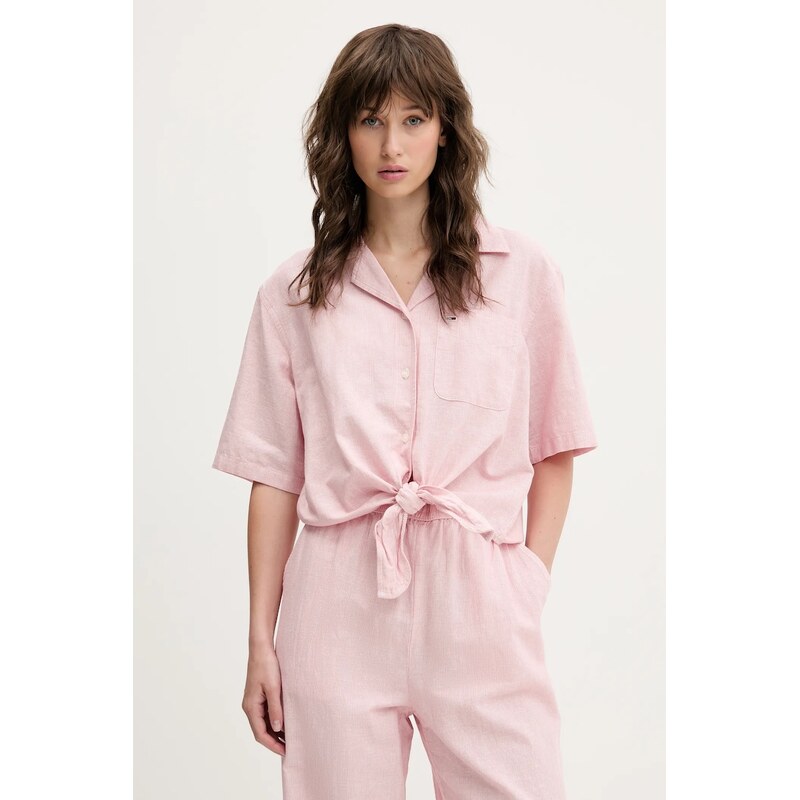 Košeľa s prímesou ľanu Tommy Jeans 63291777