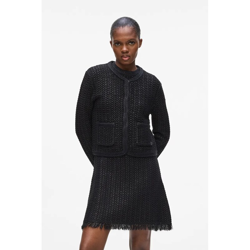 Kardigán s prímesou vlny Karl Lagerfeld 65593926