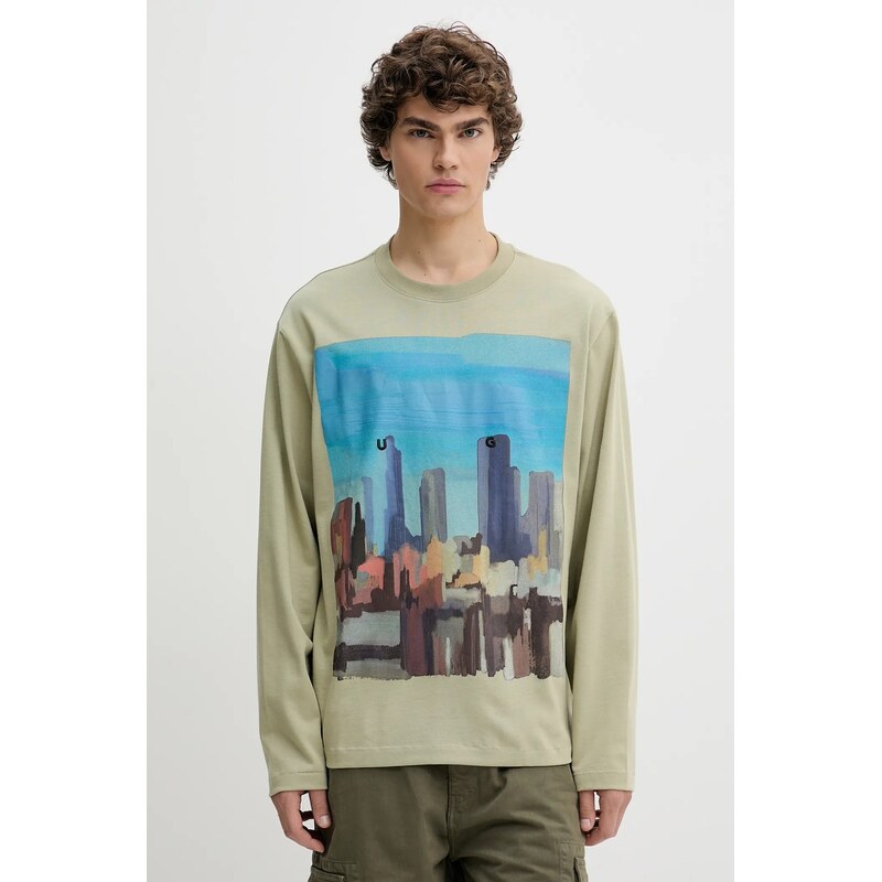 Bavlnené tričko s dlhým rukávom HUGO 63455968