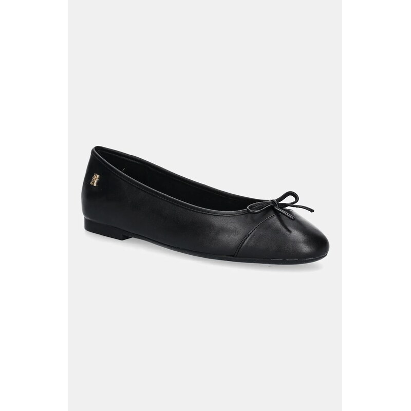 Kožené balerínky Tommy Hilfiger TOE CAP LEATHER BALLERINA 63837269