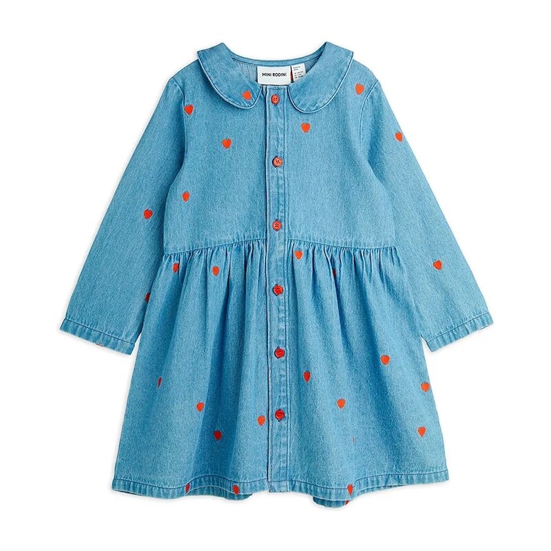 Dievčenské rifľové šaty Mini Rodini Mini hearts 64188405