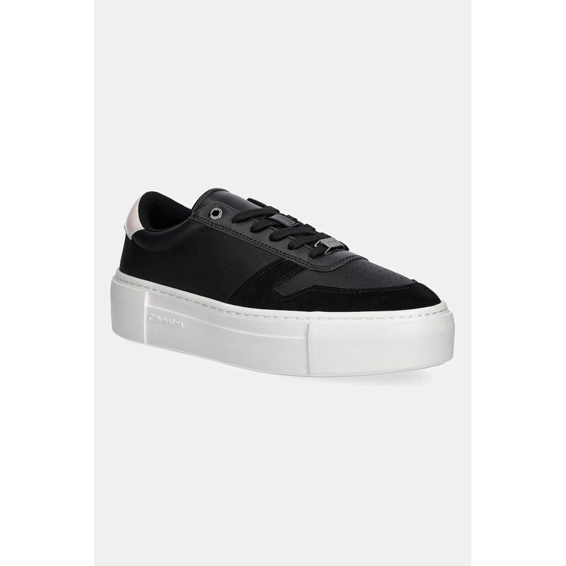 Kožené tenisky Calvin Klein FF CUPSOLE LACE UP - LTH MIX 62031283