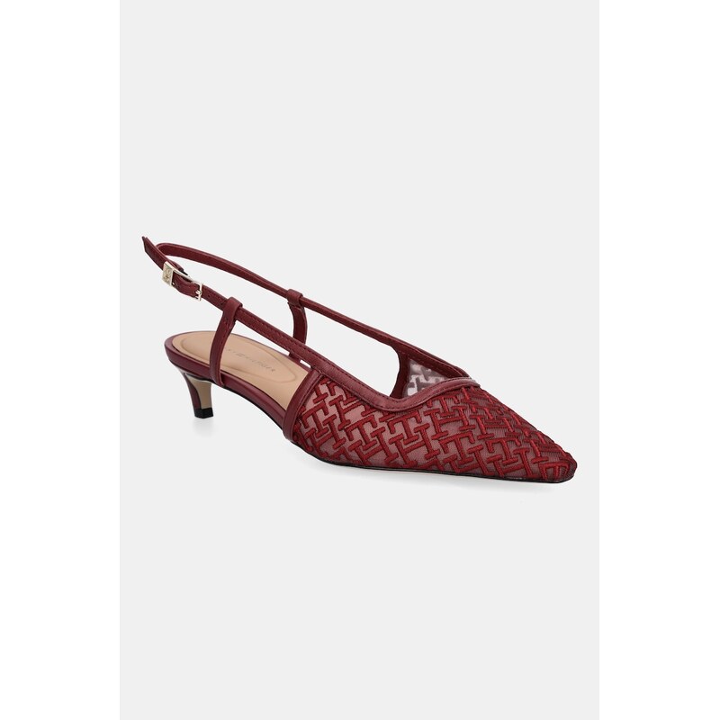 Lodičky Tommy Hilfiger MONO SQUARED TOE KITTEN SLINGB 63565463