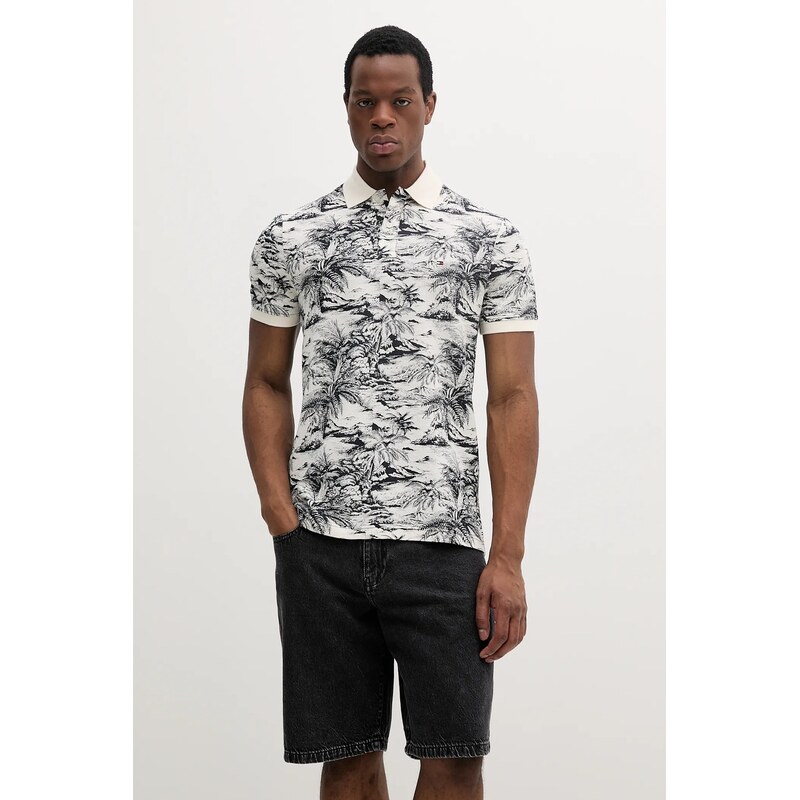 Polo tričko s prímesou ľanu Tommy Hilfiger 63608133