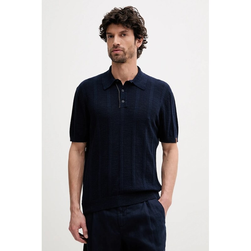 Polo tričko s prímesou ľanu United Colors of Benetton 63664935