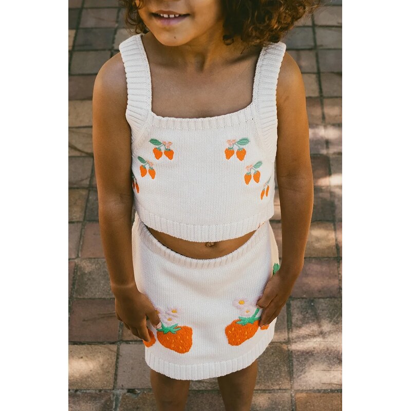 Dievčenská bavlnená sukňa Tinycottons STRAWBERRIES SKIRT 61862555