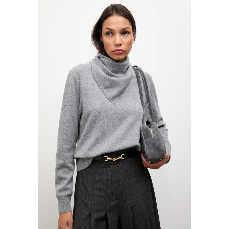 Sveter z merino vlny so šatkou Answear.LAB 65297147