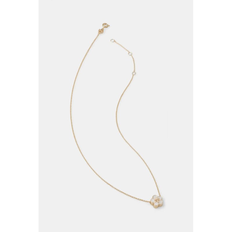 Pozlátený náhrdelník Tory Burch Kira Flower Pendant 64320769