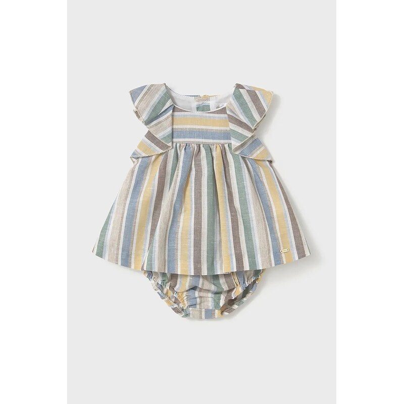 Detské šaty s prímesou ľanu Mayoral Newborn 61986084