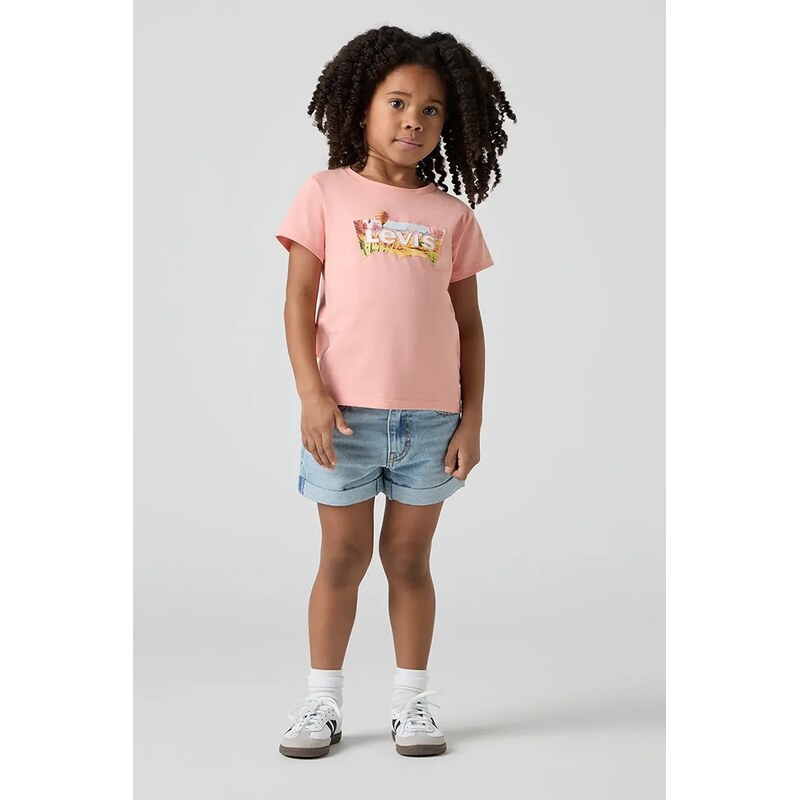 Detské rifľové krátke nohavice Levis MINI MOM SHORT W EMBROIDER 61937621