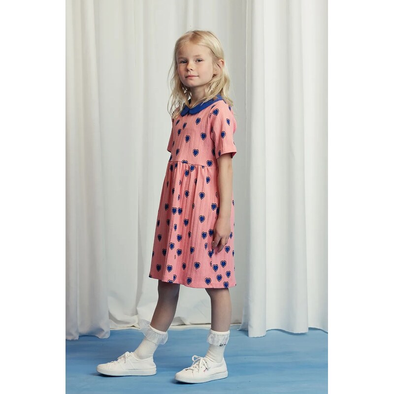 Dievčenské bavlnené šaty Mini Rodini Outlined hearts 64322698