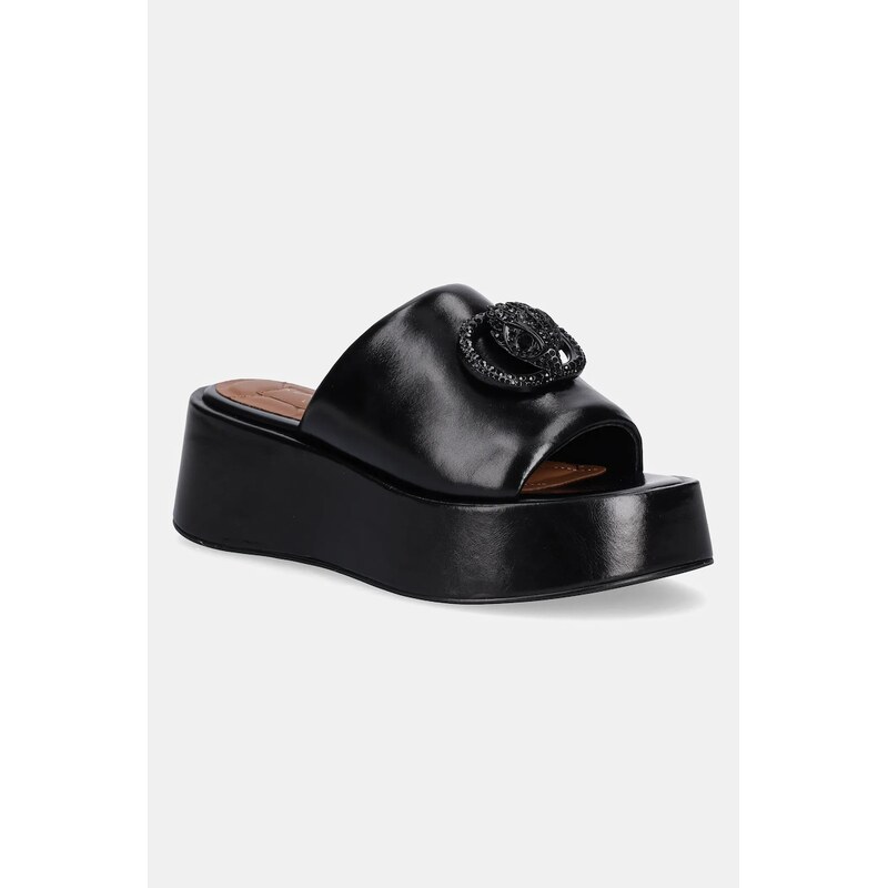 Kožené šľapky Kurt Geiger London Chelsea Flatform Mule Dr 64321499