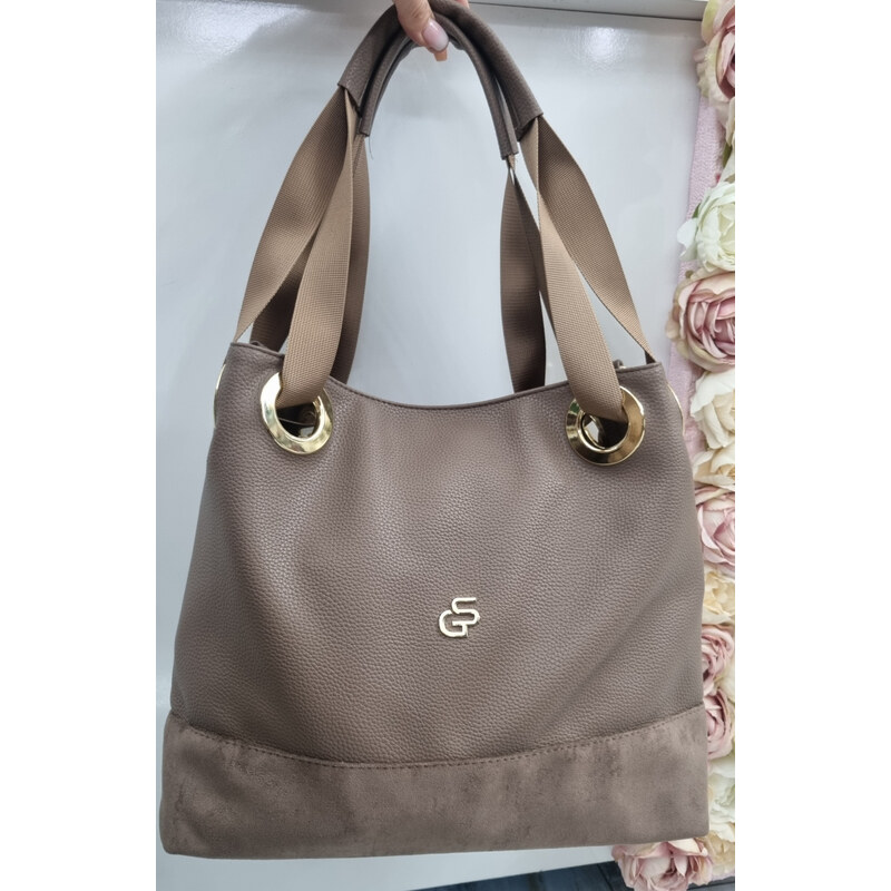 Katrins Fashion Štýlová hnedá kabelka na plece Grosso 66046683