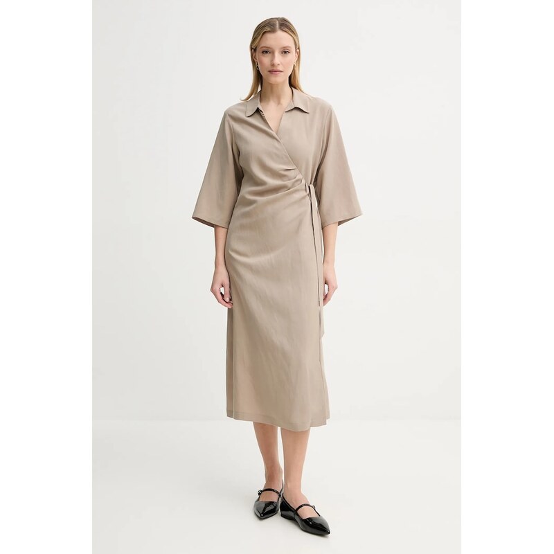 Šaty s prímesou ľanu Samsoe Samsoe SAHANI 63249075