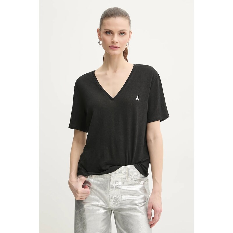 Ľanové tričko Patrizia Pepe 64181006