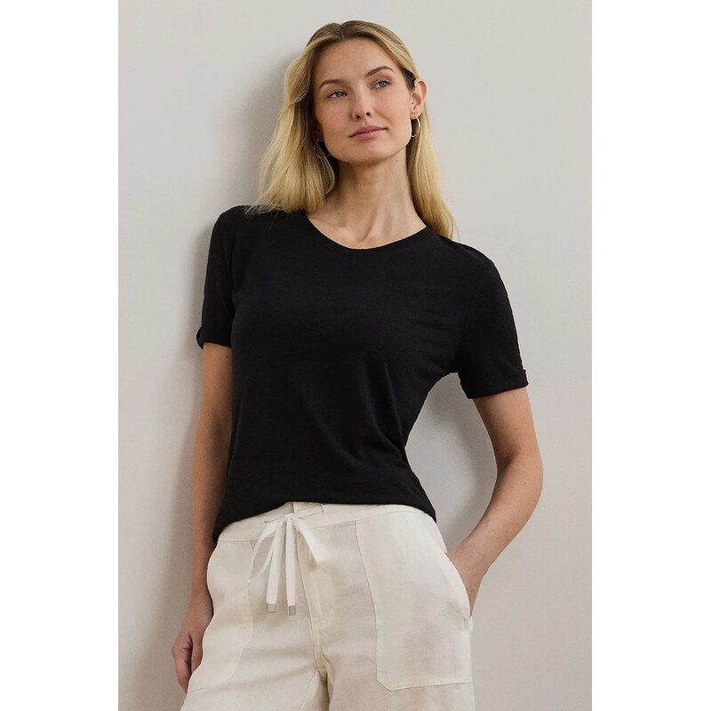 Ľanové tričko Lauren Ralph Lauren 63250964