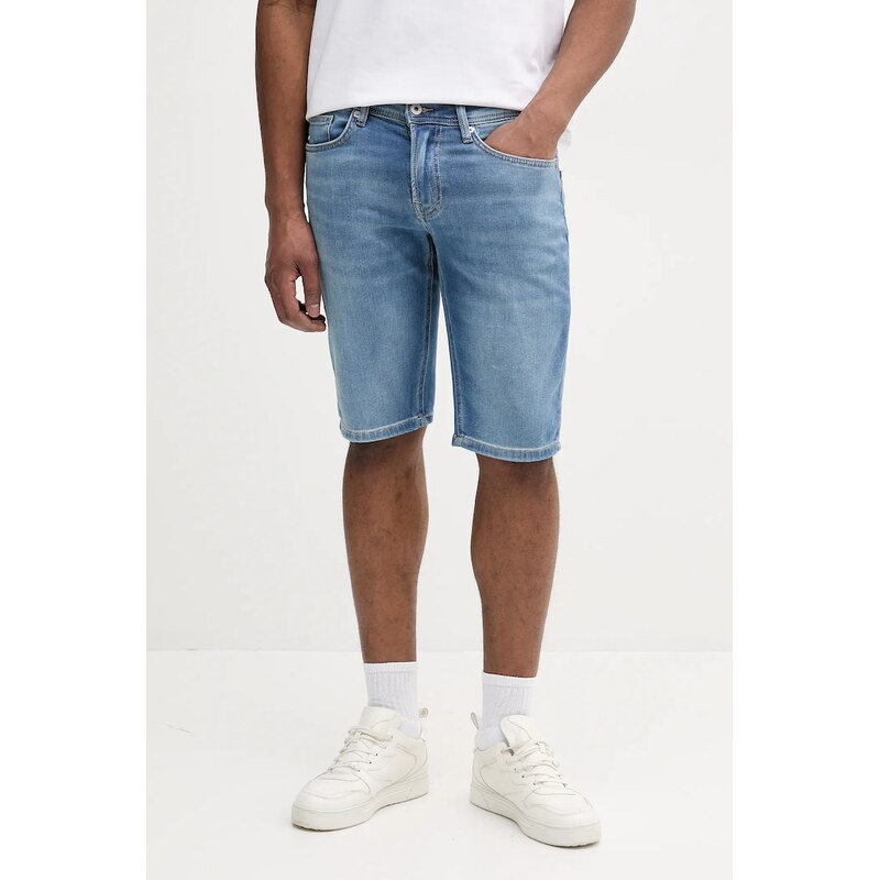 Rifľové krátke nohavice Pepe Jeans SLIM GYMDIGO SHORT TRACK 63454525
