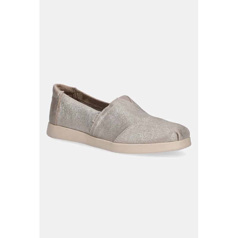 Espadrilky Toms CHAMPAGNE METALLIC SUEDE 64183277