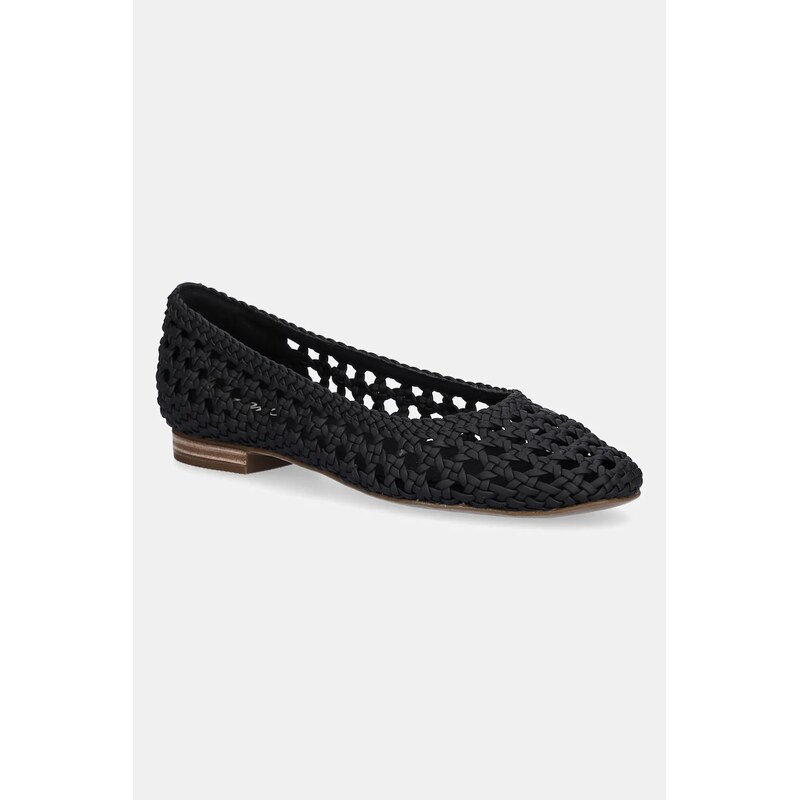 Baleríny Toms BLACK WOVEN BASKET 64183403