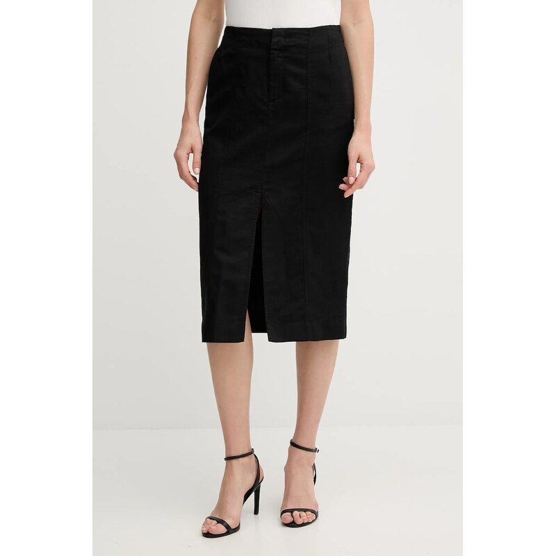 Sukňa s prímesou ľanu Calvin Klein Jeans 63540195