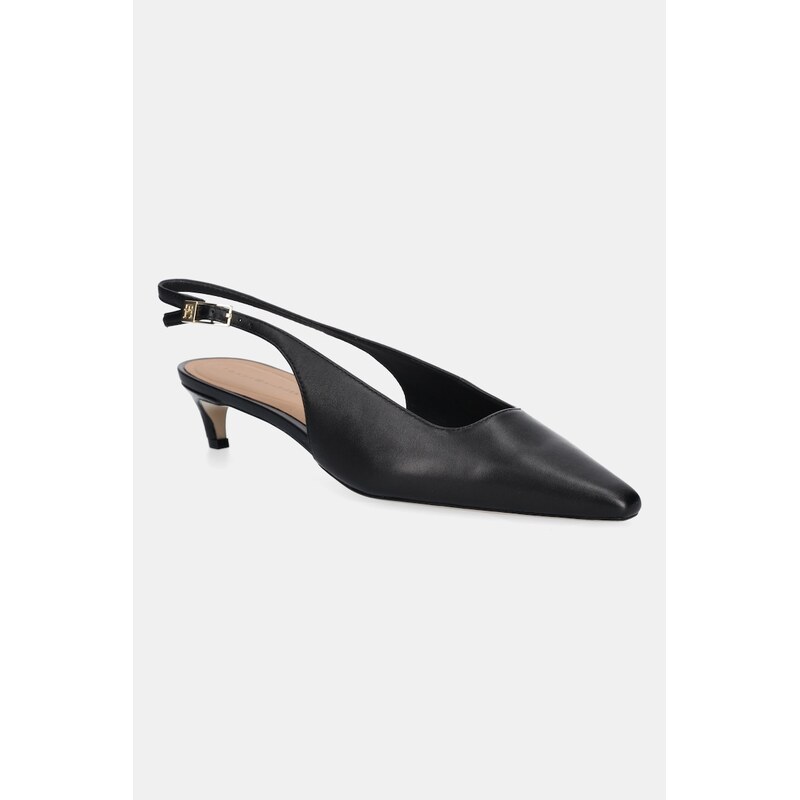 Kožené lodičky Tommy Hilfiger SQUARED TOE KITTEN SLINGBACK 63555918