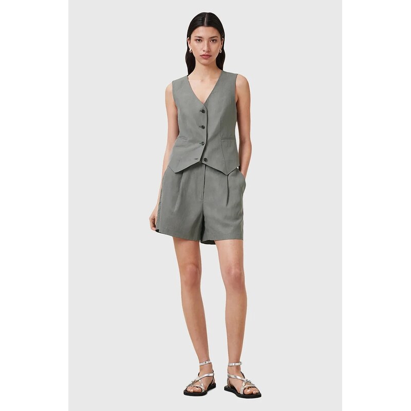 Šortky s prímesou ľanu AllSaints AVERIE 63996878