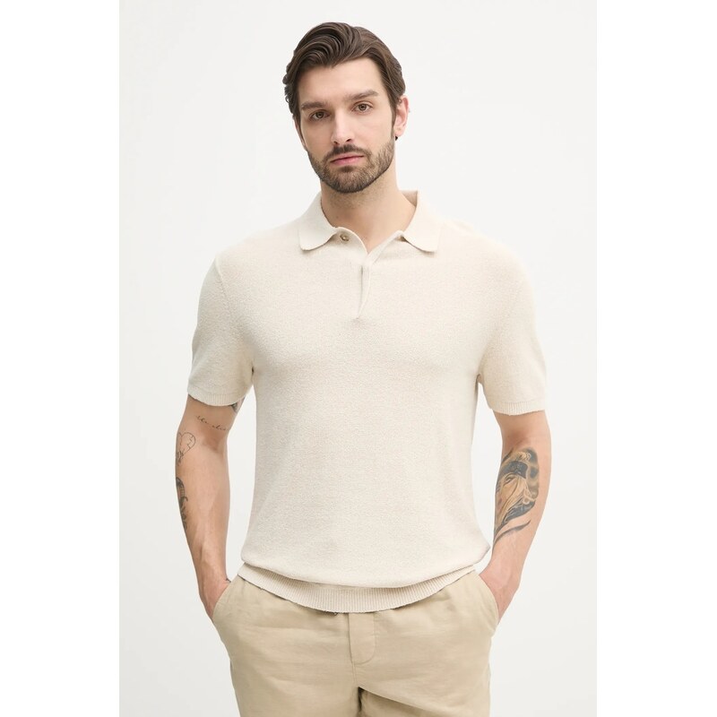 Polo tričko s prímesou ľanu Calvin Klein 62948186