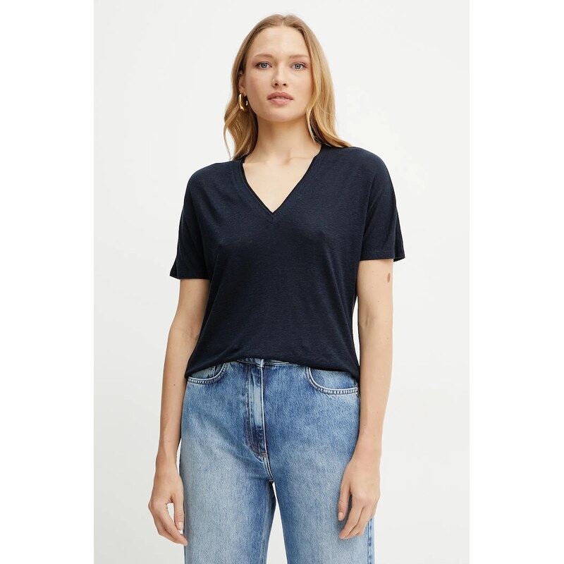 Tričko s prímesou ľanu BOSS 63160570