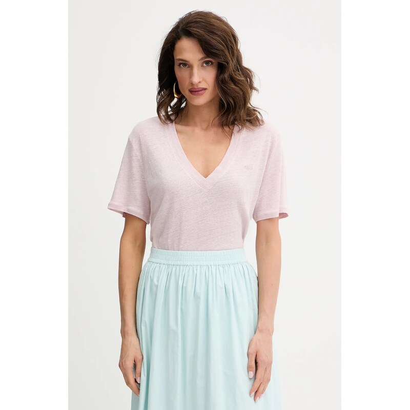 Ľanové tričko BOSS Orange C_Ela_1 63664898