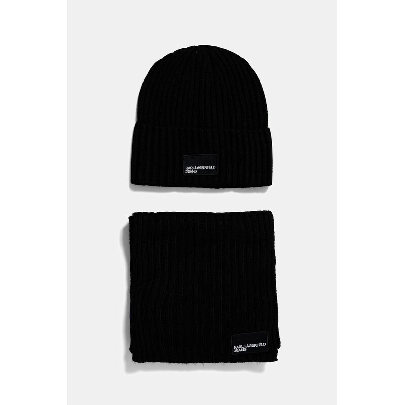 Čiapka a šál s prímesou vlny Karl Lagerfeld Jeans 65362618