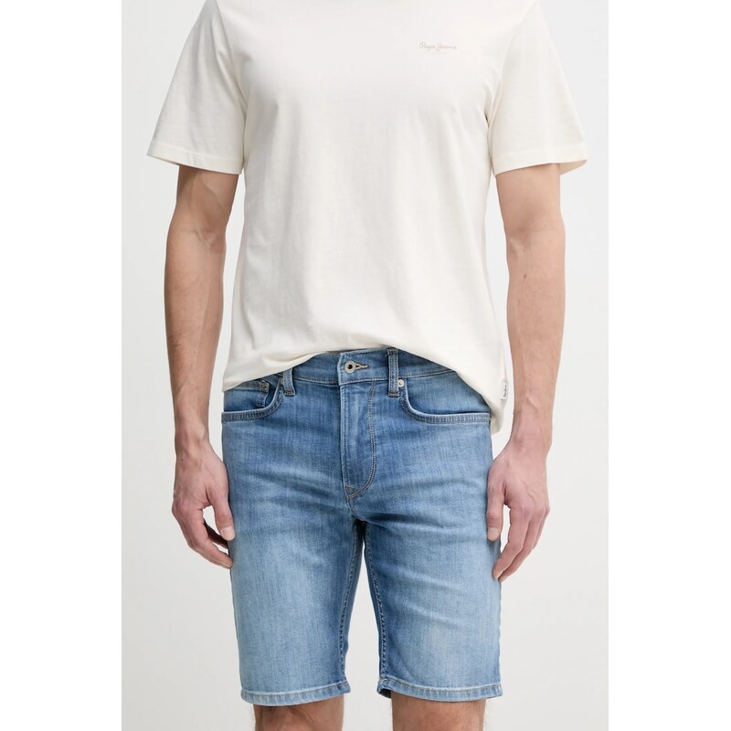 Rifľové krátke nohavice Pepe Jeans SLIM SHORT HATCH 62945845