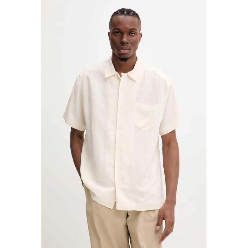 Košeľa s prímesou ľanu A.P.C. chemisette roy 63300839