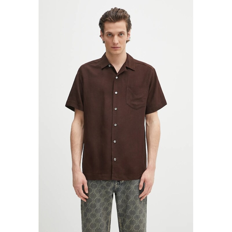 Košeľa s prímesou ľanu A.P.C. chemisette roy 63658949