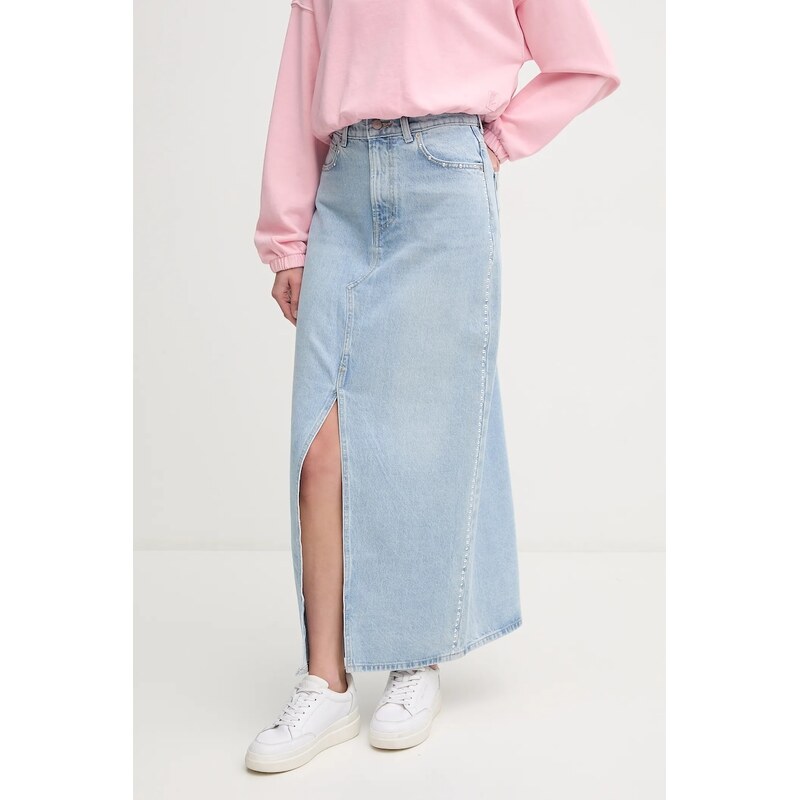 Pepe Jeans Bavlnená rifľová sukňa MAXI SKIRT HW STUD 63455612