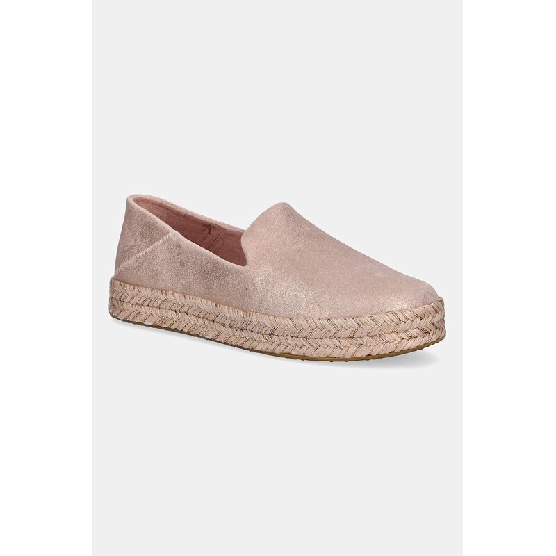 Espadrilky Toms PALE ROSE METALLIC SUEDE 64183472