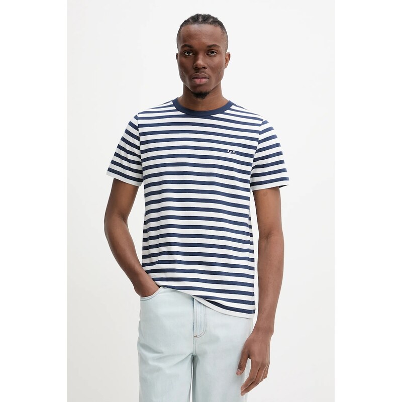 Bavlnené tričko A.P.C. t-shirt standard apc brode raye 63456187