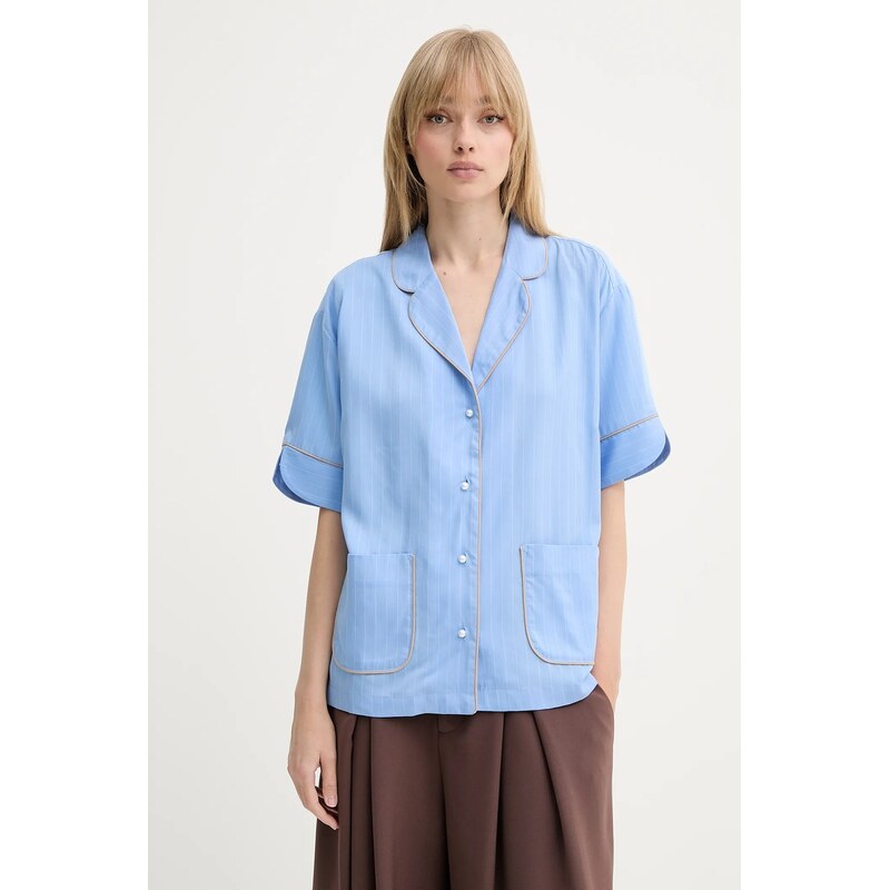 Košeľa s prímesou ľanu MUNTHE USHI 63456414