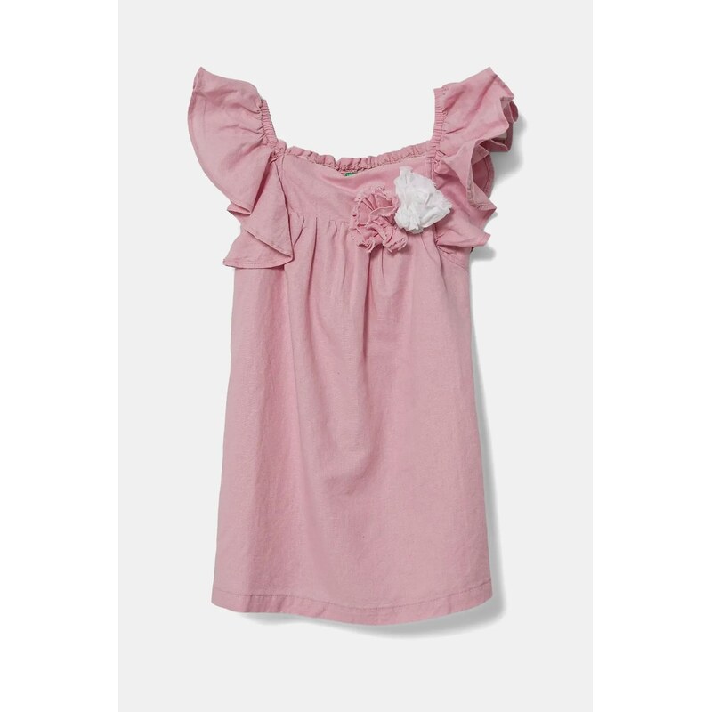 Dievčenské ľanové šaty United Colors of Benetton 63581396