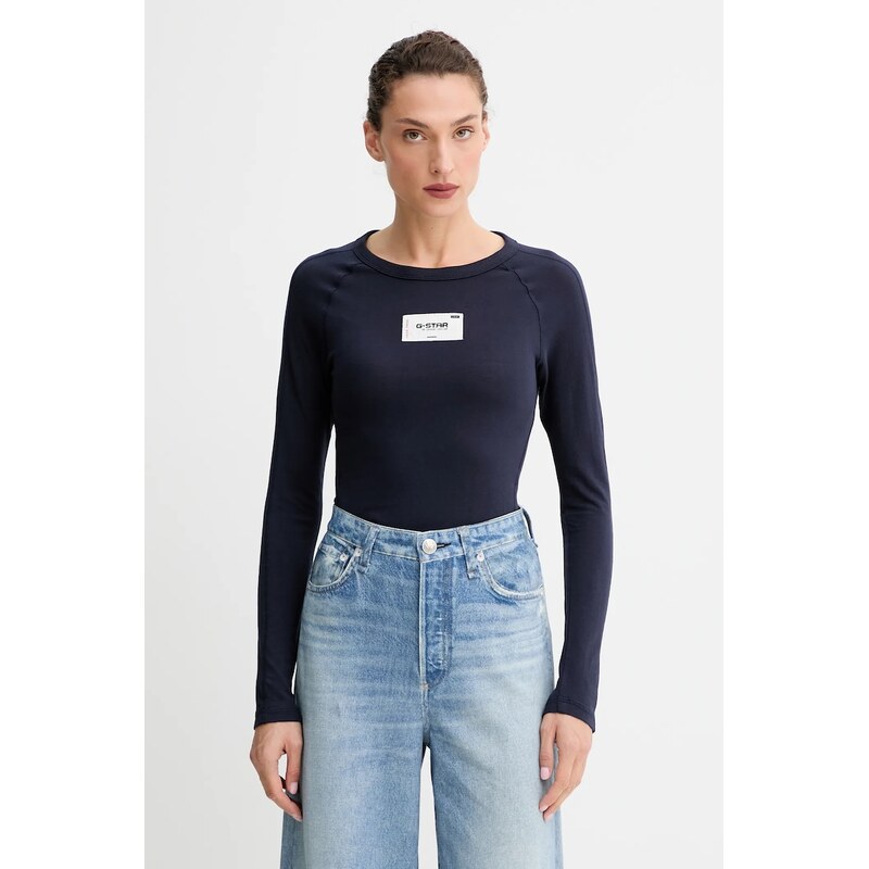 Bavlnené tričko s dlhým rukávom G-Star Embro patch slim 66514023