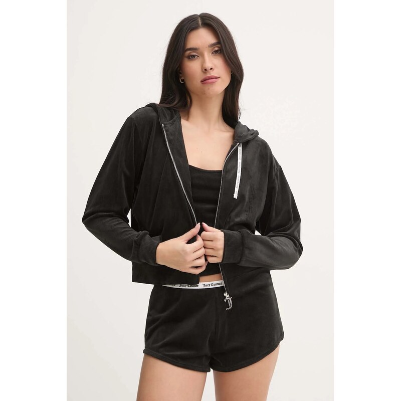 Pyžamová mikina Juicy Couture LIV RIB VELOUR HOODIE 64318461