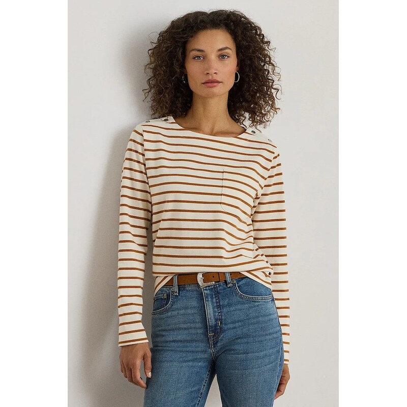 Bavlnené tričko s dlhým rukávom Lauren Ralph Lauren 66514452