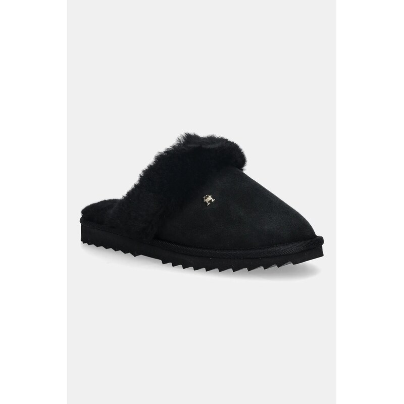 Kožené papuče Tommy Hilfiger TH SHEARLING HOUSE SHOE 66047443