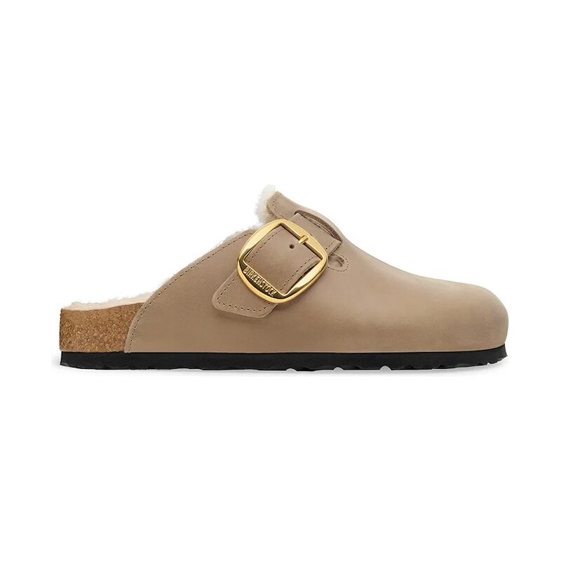 Semišové papuče Birkenstock Boston Big Buckle Shearling 65275212