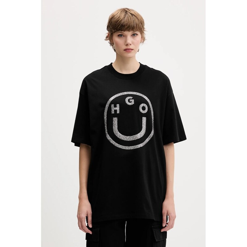 Bavlnené tričko Hugo Blue Oversized_tee_B_6 65589092